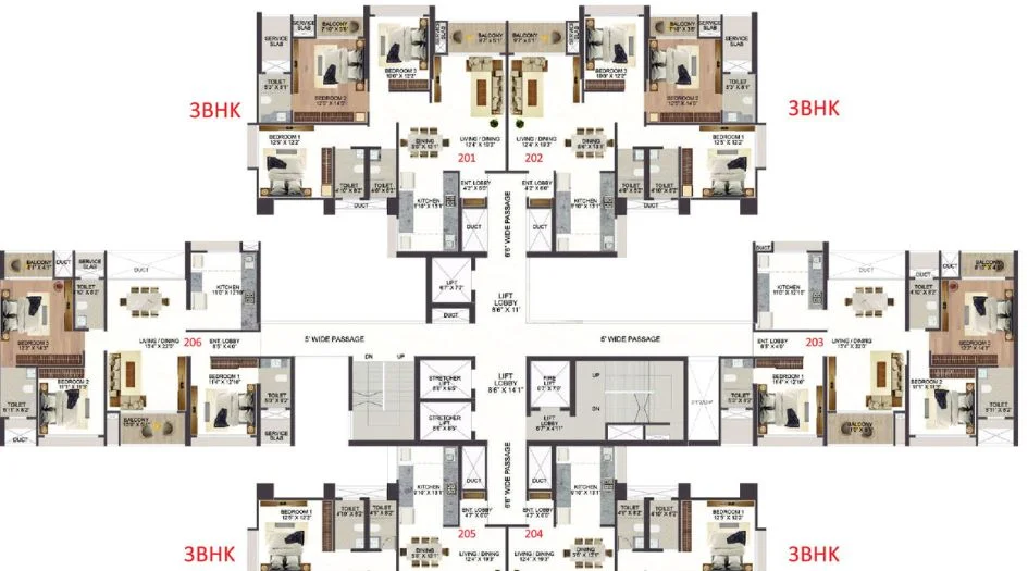 4 BHK Floor Plan at Vyom Sigma Avinea Hadapsar